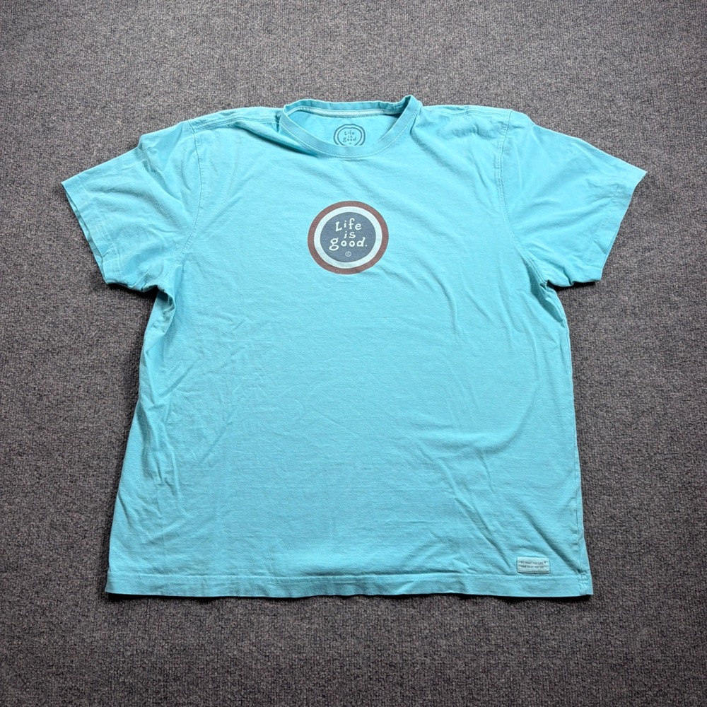 Life is Good T-Shirt Mens XL Captain America Blue Short Sleeve Classic Fit Tee
